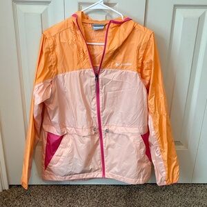Columbia Colorblock windbreaker - Orange and Pink